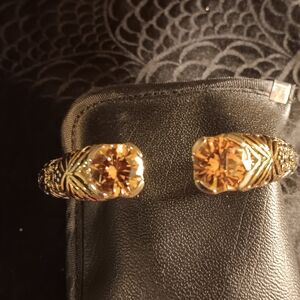 Stunning citrine and silver cuff bracelet